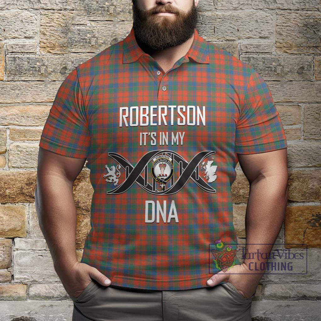 Robertson Ancient Tartan Polo Shirt with Family Crest DNA In Me Style Kid - Tartanvibesclothing Shop