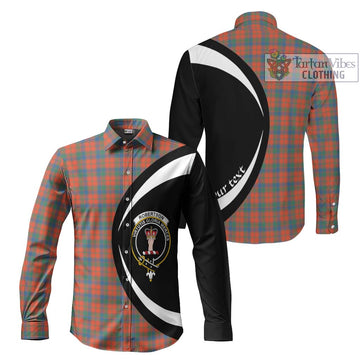 Robertson Ancient Tartan Long Sleeve Button Up with Family Crest Circle Style