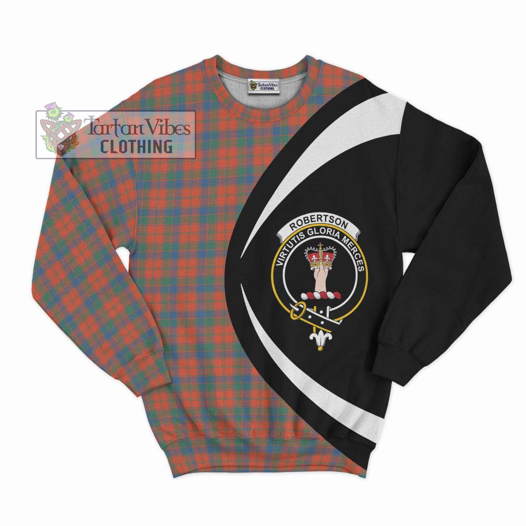 Robertson Ancient Tartan Sweatshirt with Family Crest Circle Style Unisex - Tartan Vibes Clothing