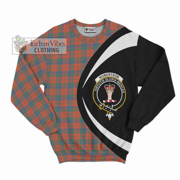 Robertson Ancient Tartan Sweatshirt with Family Crest Circle Style