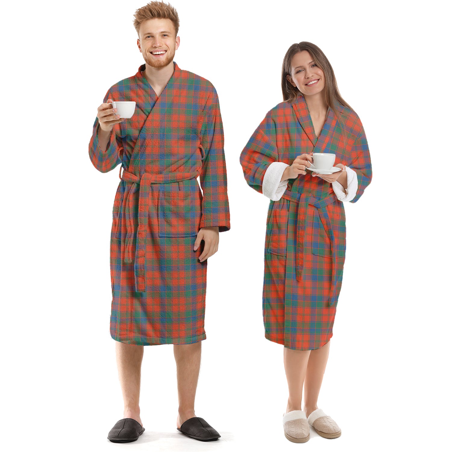 Robertson Ancient Tartan Bathrobe Unisex S - Tartan Vibes Clothing