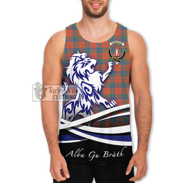 Robertson Ancient Tartan Men's Tank Top with Alba Gu Brath Regal Lion Emblem