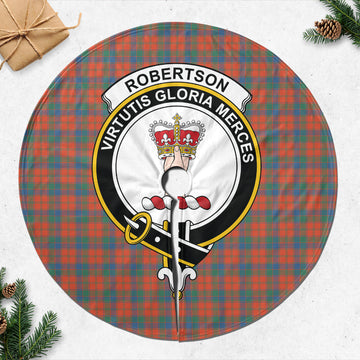 Robertson Ancient Tartan Christmas Tree Skirt with Family Crest