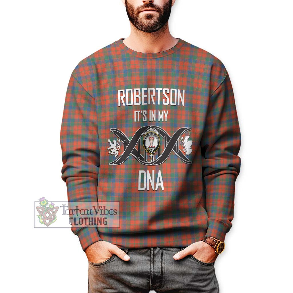 Robertson Ancient Tartan Sweatshirt with Family Crest DNA In Me Style Unisex - Tartanvibesclothing Shop