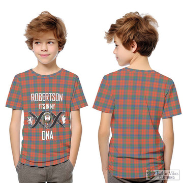 Robertson Ancient Tartan Kid T-Shirt with Family Crest DNA In Me Style