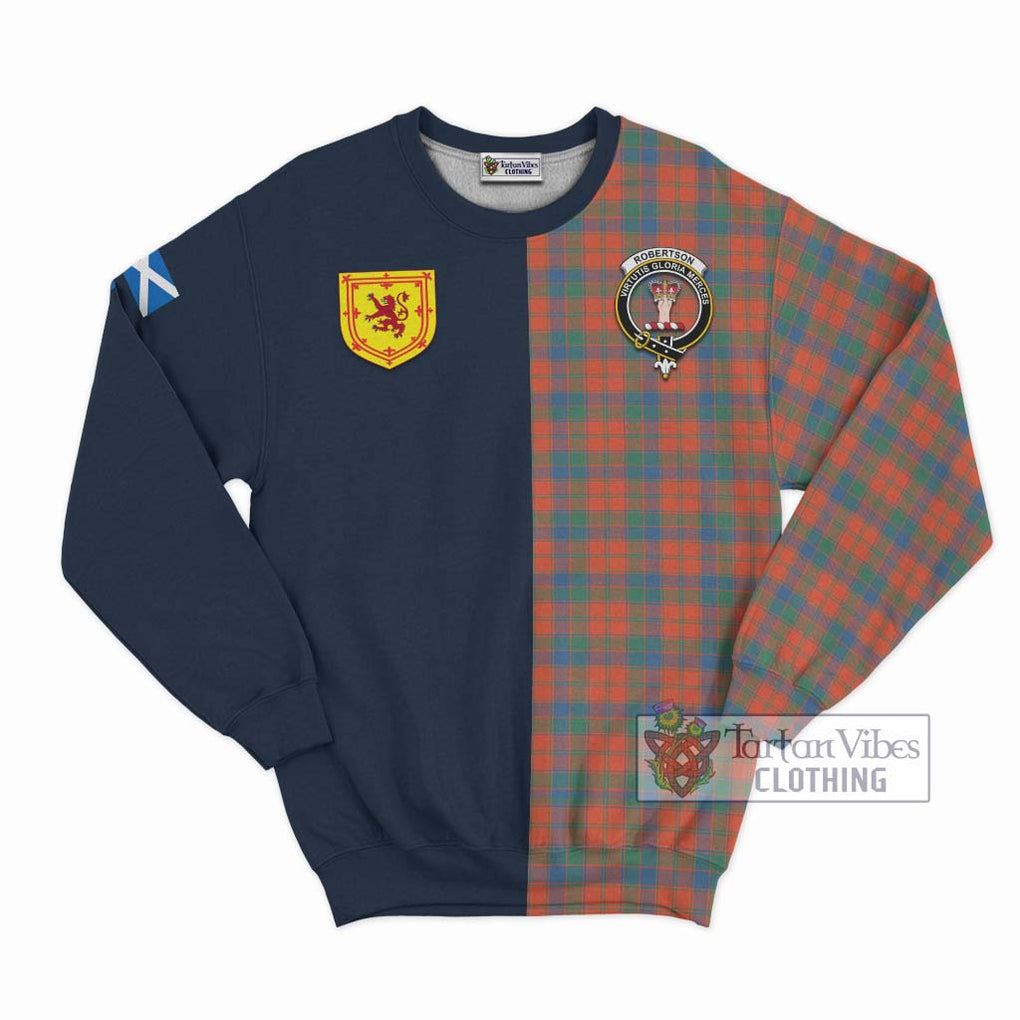 Tartan Vibes Clothing Robertson Ancient Tartan Sweatshirt with Scottish Lion Royal Arm Half Style