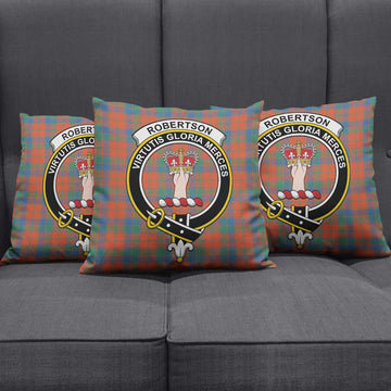 Robertson Ancient Tartan Pillow Cover with Family Crest