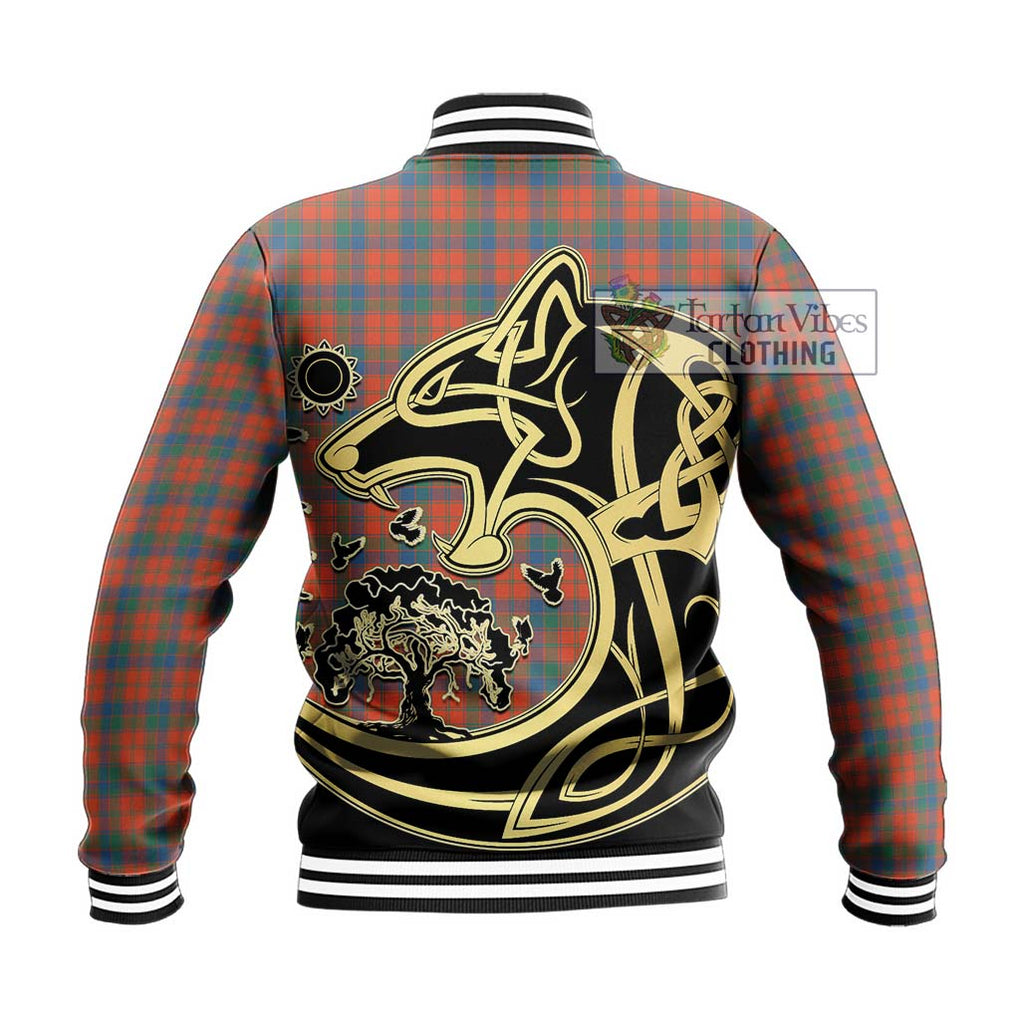 Robertson Ancient Tartan Baseball Jacket with Family Crest Celtic Wolf Style - Tartan Vibes Clothing