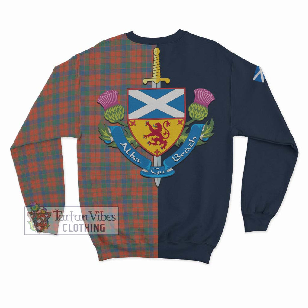 Tartan Vibes Clothing Robertson Ancient Tartan Sweatshirt with Scottish Lion Royal Arm Half Style