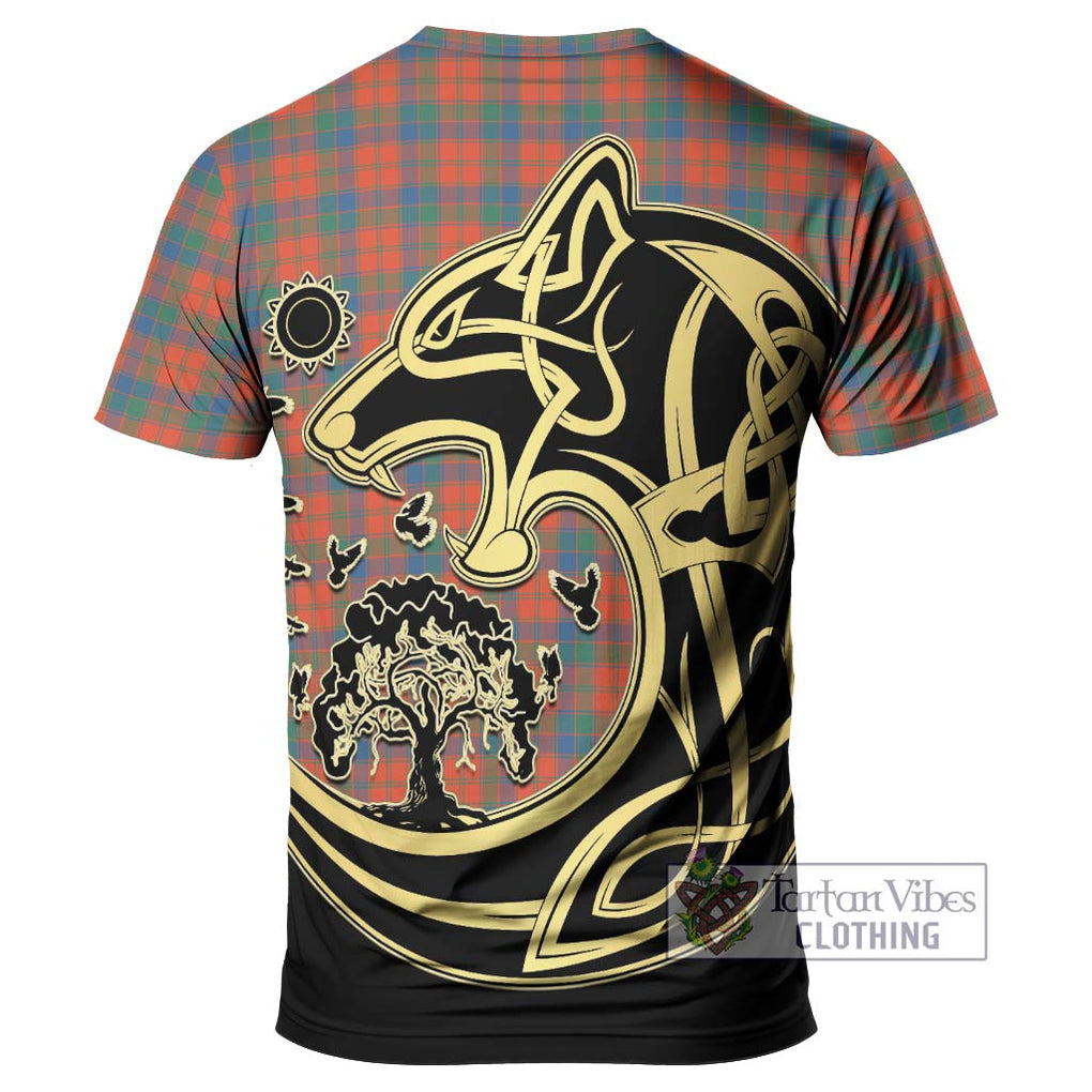 Robertson Ancient Tartan T-Shirt with Family Crest Celtic Wolf Style - Tartan Vibes Clothing