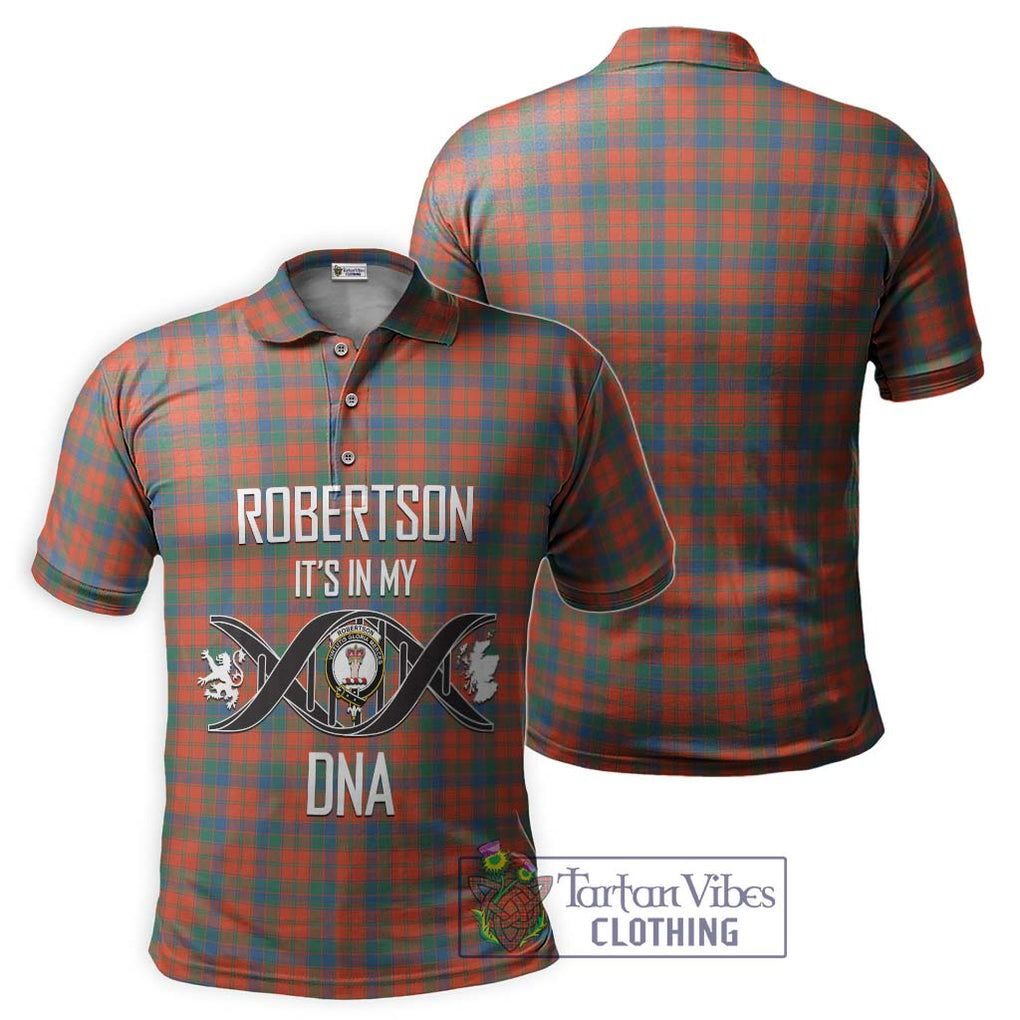 Robertson Ancient Tartan Polo Shirt with Family Crest DNA In Me Style - Tartanvibesclothing Shop