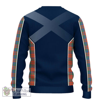 Robertson Ancient Tartan Ugly Sweater with Family Crest and Lion Rampant Vibes Sport Style