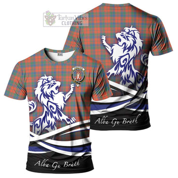 Robertson Ancient Tartan Cotton T-shirt with Alba Gu Brath Regal Lion Emblem