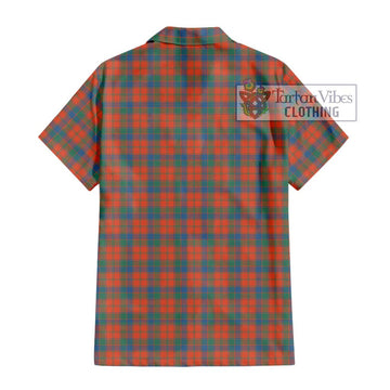 Robertson Ancient Tartan Short Sleeve Button Shirt with Family Crest DNA In Me Style