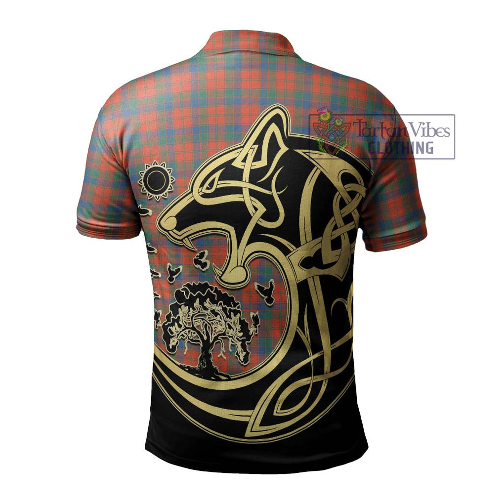 Robertson Ancient Tartan Polo Shirt with Family Crest Celtic Wolf Style - Tartanvibesclothing Shop