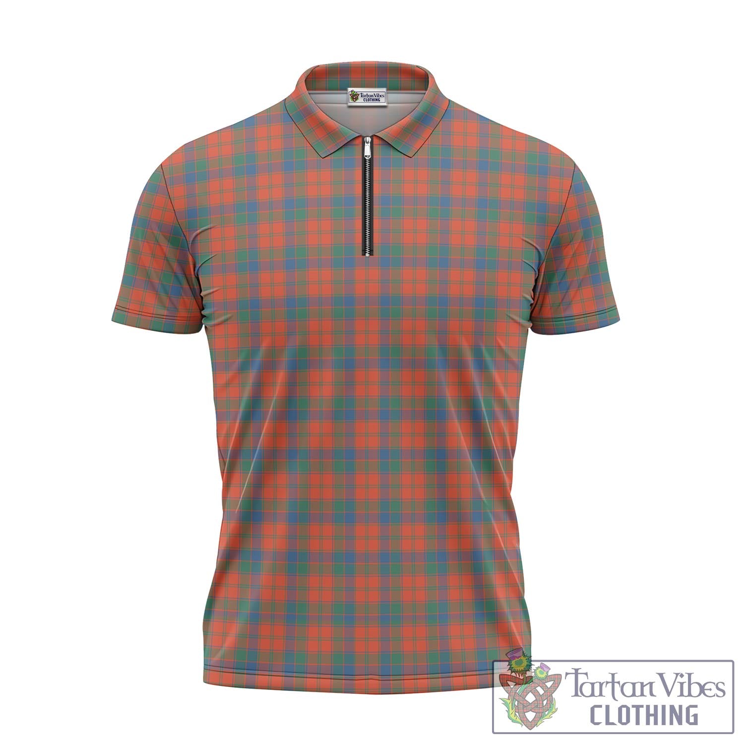 Tartan Vibes Clothing Robertson Ancient Tartan Zipper Polo Shirt