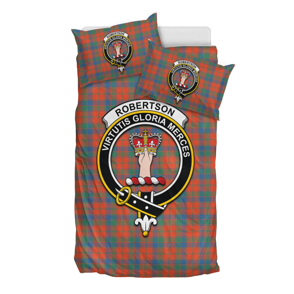 Robertson Ancient Tartan Bedding Set with Family Crest - Tartan Vibes Clothing