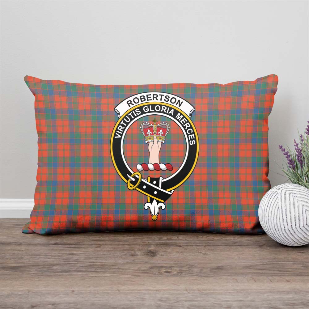 Robertson Ancient Tartan Pillow Cover with Family Crest Rectangle Pillow Cover - Tartanvibesclothing