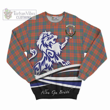 Robertson Ancient Tartan Sweatshirt with Alba Gu Brath Regal Lion Emblem