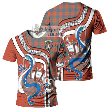 Robertson Ancient Tartan T-Shirt with Epic Bagpipe Style