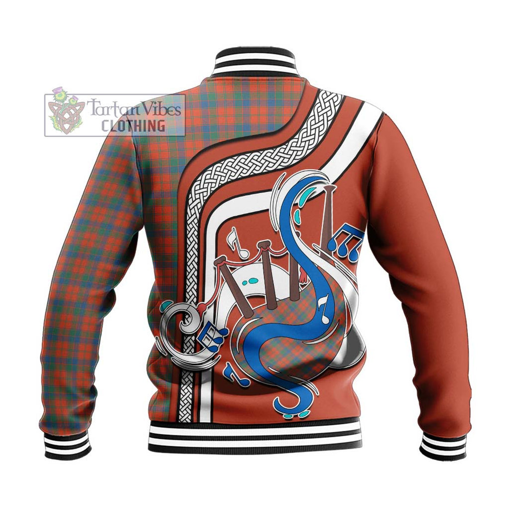 Tartan Vibes Clothing Robertson Ancient Tartan Baseball Jacket with Epic Bagpipe Style