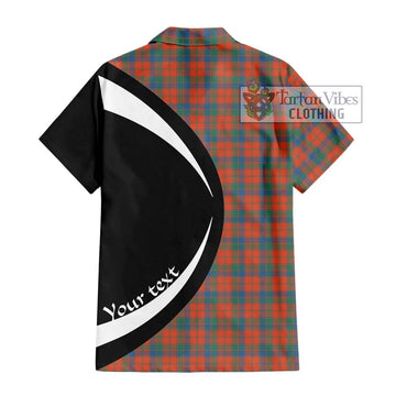 Robertson Ancient Tartan Short Sleeve Button Up with Family Crest Circle Style