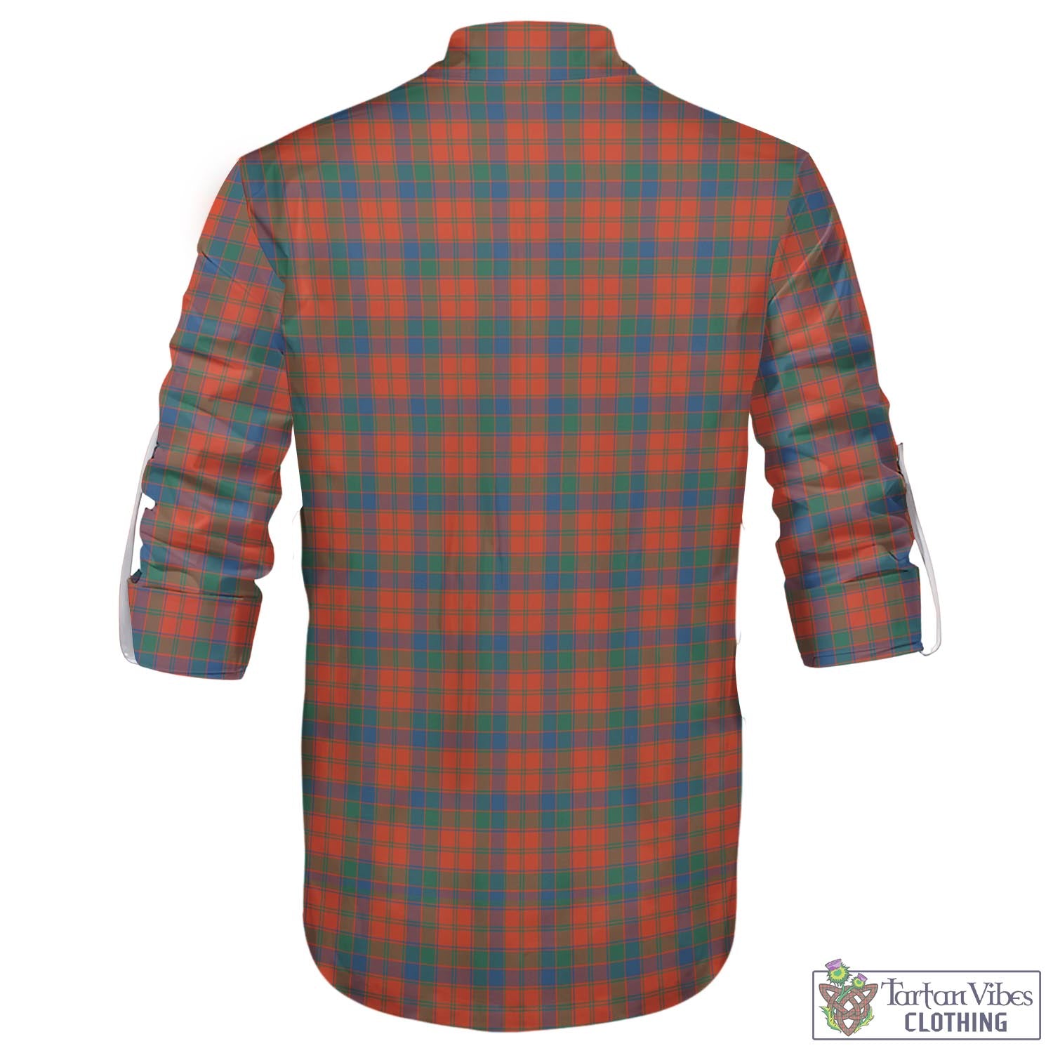 Tartan Vibes Clothing Robertson Ancient Tartan Men's Scottish Traditional Jacobite Ghillie Kilt Shirt