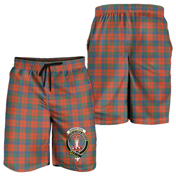 Robertson Ancient Tartan Mens Shorts with Family Crest