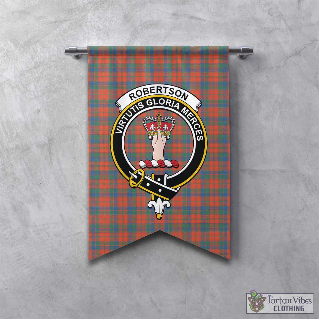 Tartan Vibes Clothing Robertson Ancient Tartan Gonfalon, Tartan Banner with Family Crest