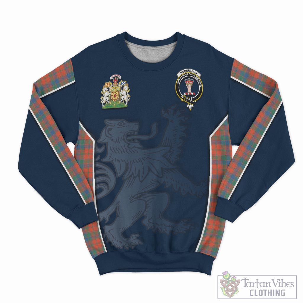 Tartan Vibes Clothing Robertson Ancient Tartan Sweater with Family Crest and Lion Rampant Vibes Sport Style