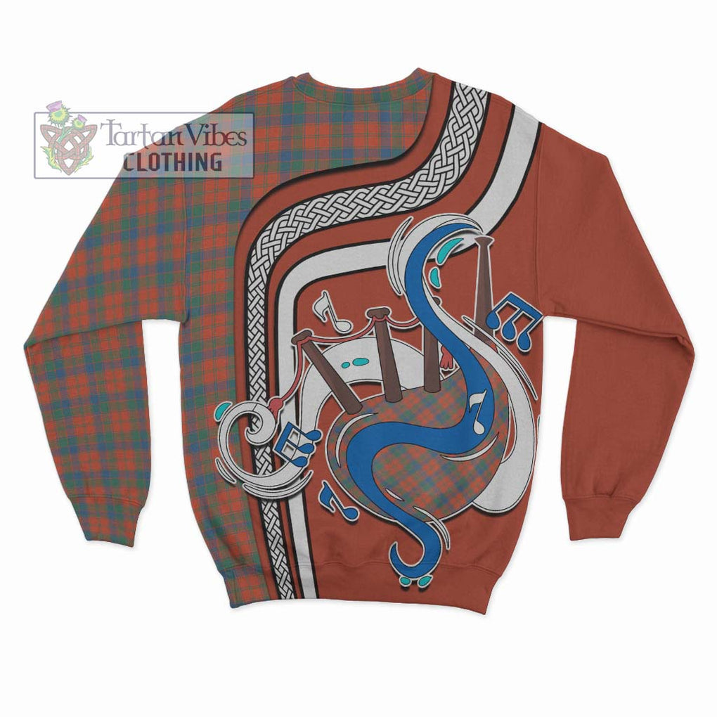 Tartan Vibes Clothing Robertson Ancient Tartan Sweatshirt with Epic Bagpipe Style