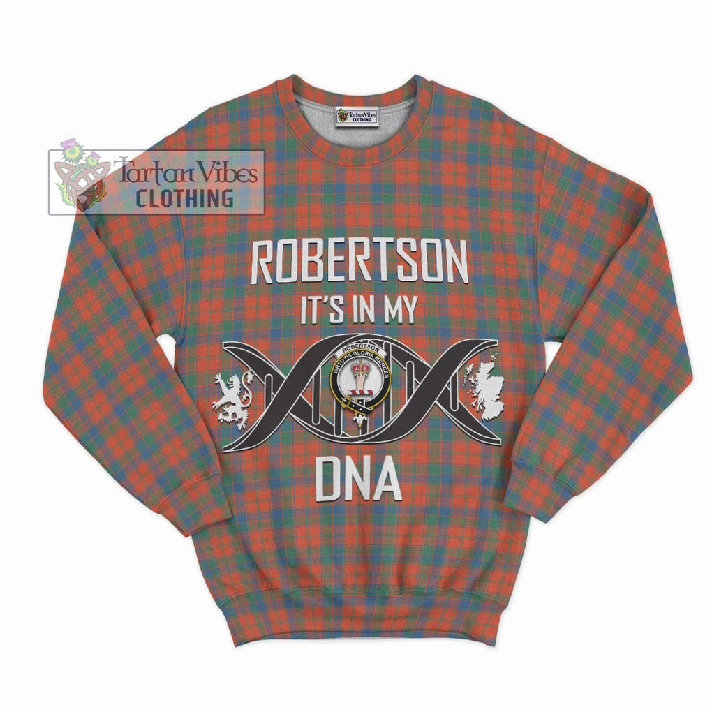 Robertson Ancient Tartan Sweatshirt with Family Crest DNA In Me Style - Tartanvibesclothing Shop