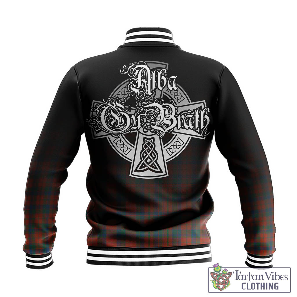 Tartan Vibes Clothing Robertson Ancient Tartan Baseball Jacket Featuring Alba Gu Brath Family Crest Celtic Inspired