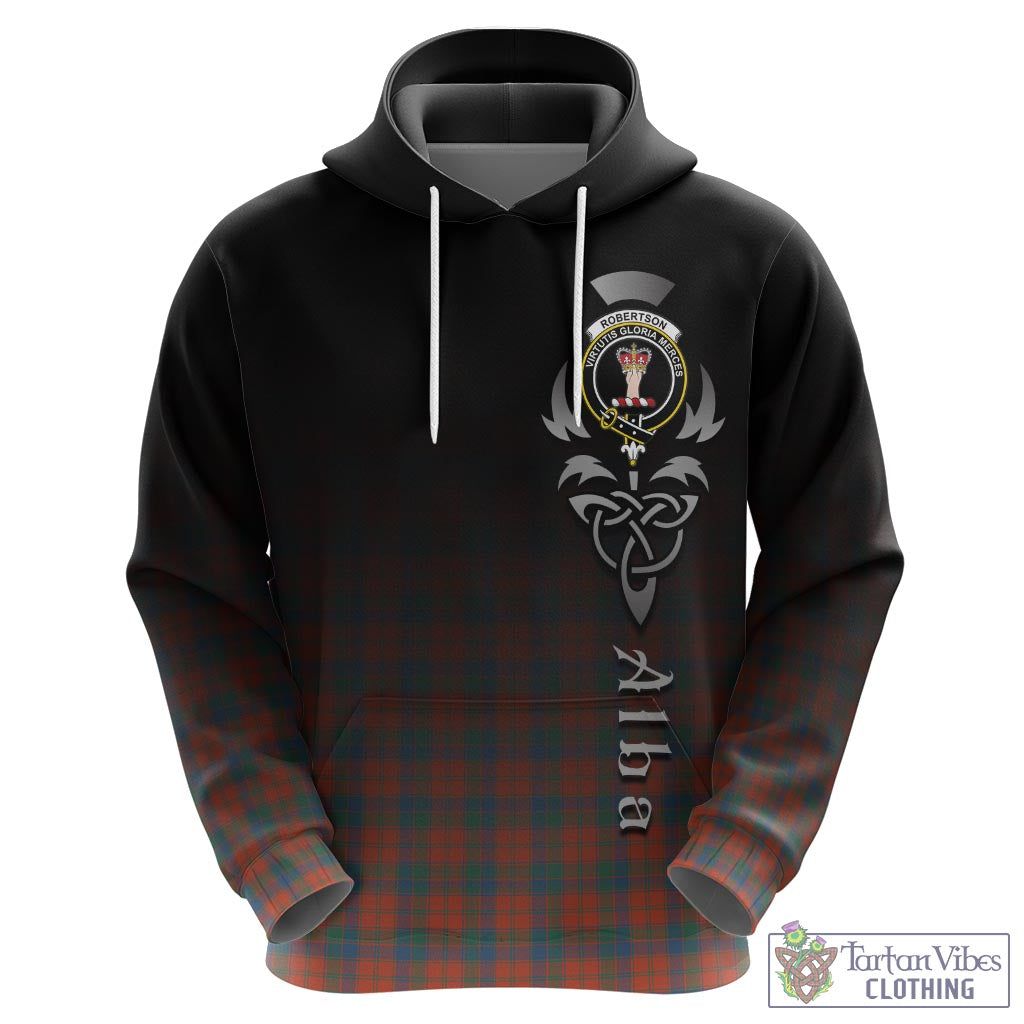 Tartan Vibes Clothing Robertson Ancient Tartan Hoodie Featuring Alba Gu Brath Family Crest Celtic Inspired