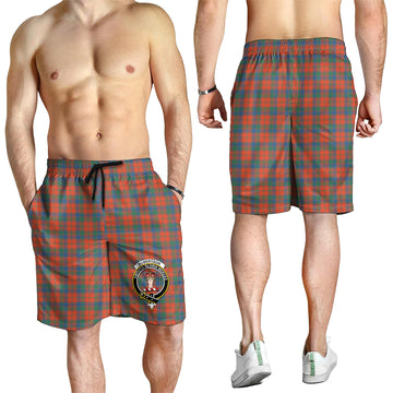 Robertson Ancient Tartan Mens Shorts with Family Crest