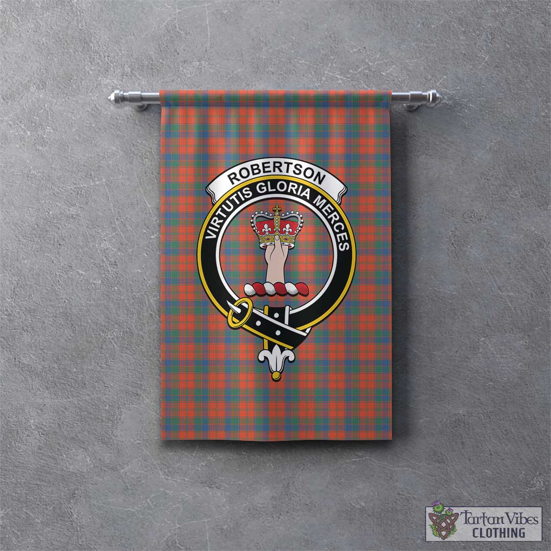 Tartan Vibes Clothing Robertson Ancient Tartan Gonfalon, Tartan Banner with Family Crest