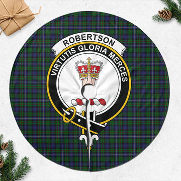 Robertson Hunting Tartan Christmas Tree Skirt with Family Crest