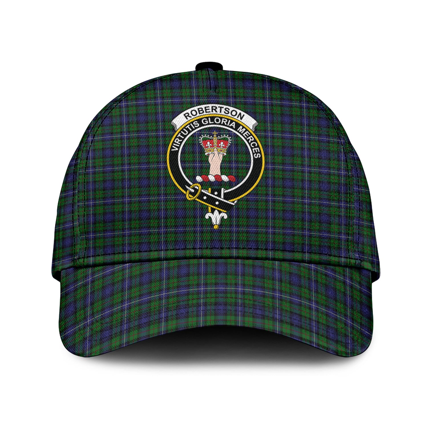 Robertson Hunting Tartan Classic Cap with Family Crest Classic Cap Universal Fit - Tartan Vibes Clothing