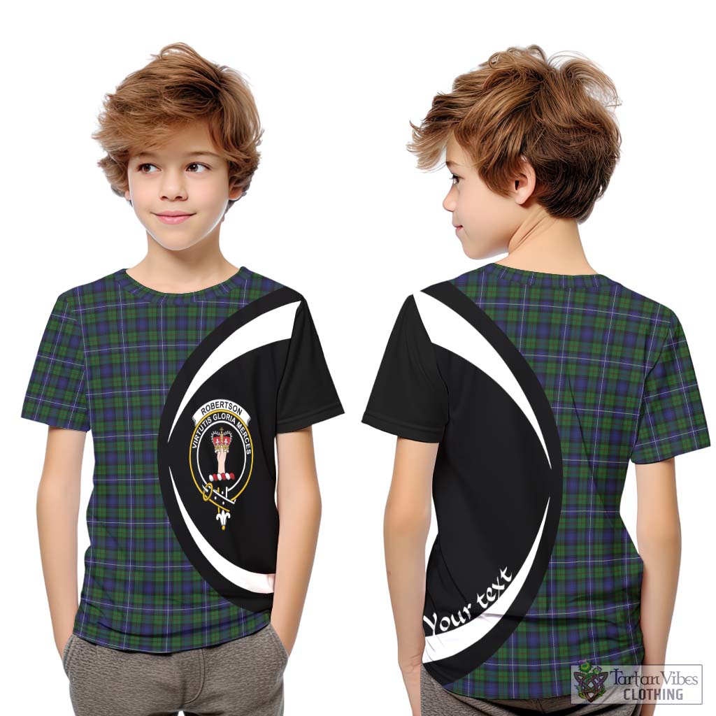 Robertson Hunting Tartan Kid T-Shirt with Family Crest Circle Style Youth XL Size14 - Tartan Vibes Clothing