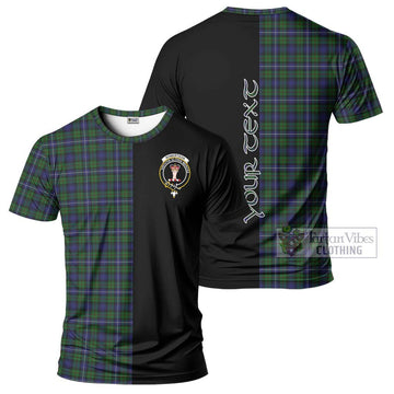 Robertson Hunting Tartan T-Shirt with Family Crest and Half Of Me Style