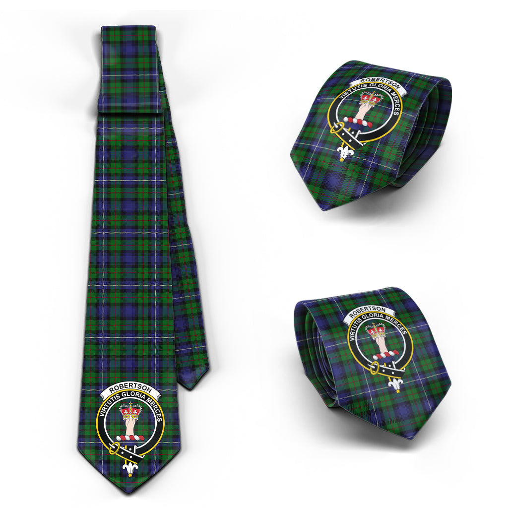 Robertson Hunting Tartan Classic Necktie with Family Crest Necktie One Size - Tartan Vibes Clothing