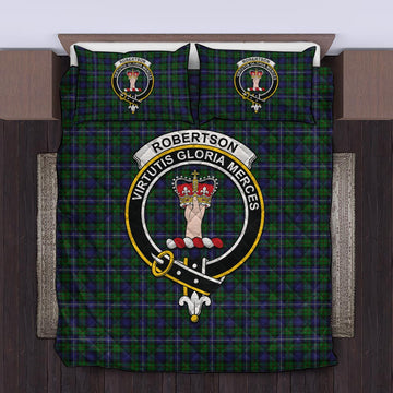 Robertson Hunting Tartan Quilt Bed Set with Family Crest