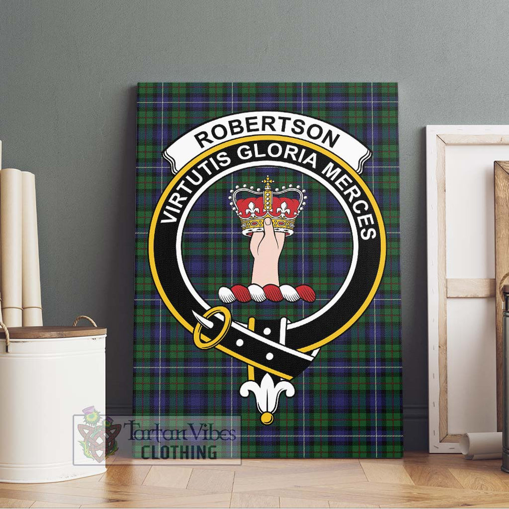 Robertson Hunting Tartan Canvas Print Wall Art with Family Crest Without Frame - Tartan Vibes Clothing