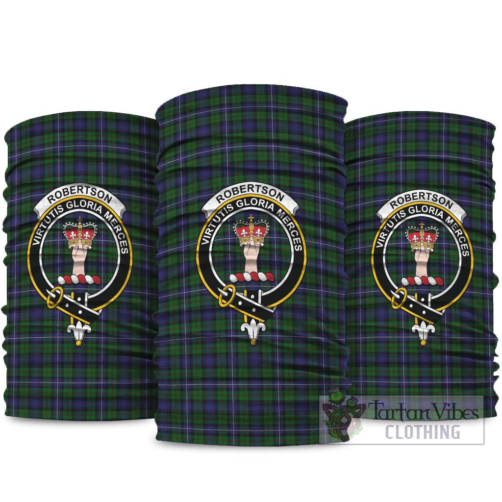 Robertson Hunting Tartan Neck Gaiters, Tartan Bandanas, Tartan Head Band with Family Crest