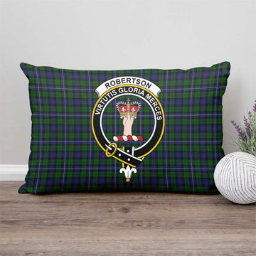 Robertson Hunting Tartan Pillow Cover with Family Crest