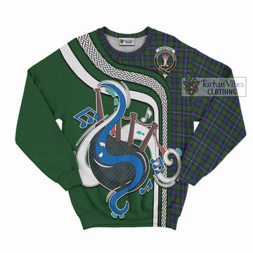 Robertson Hunting Tartan Sweatshirt with Epic Bagpipe Style