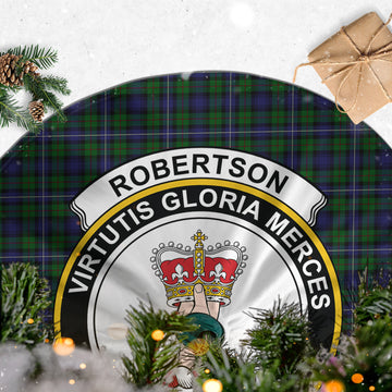 Robertson Hunting Tartan Christmas Tree Skirt with Family Crest