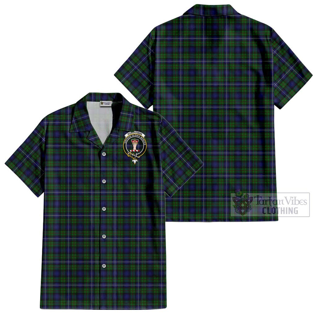 Robertson Hunting Tartan Cotton Hawaiian Shirt with Family Crest Kid - Tartan Vibes Clothing