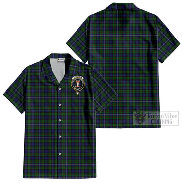 Robertson Hunting Tartan Cotton Hawaiian Shirt with Family Crest