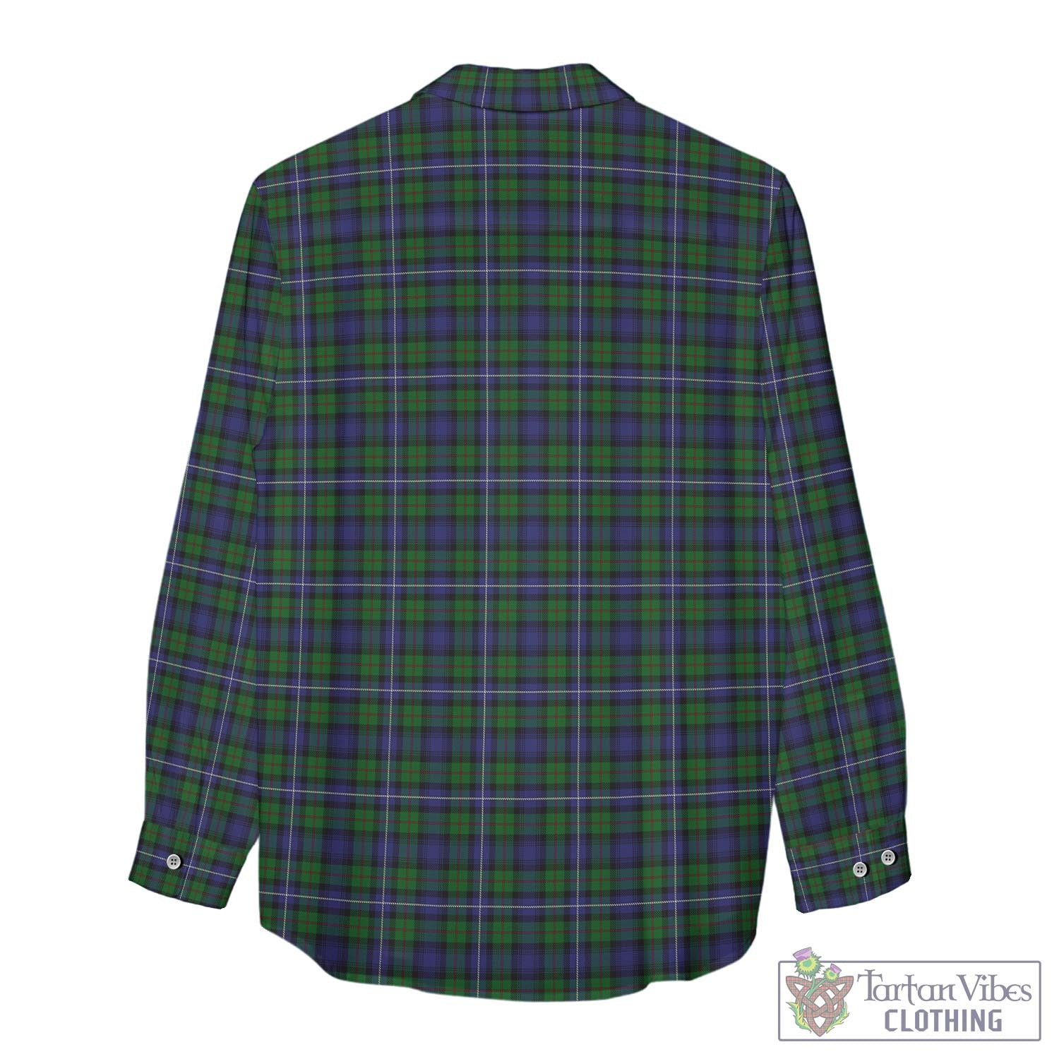 Tartan Vibes Clothing Robertson Hunting Tartan Womens Casual Shirt with Family Crest